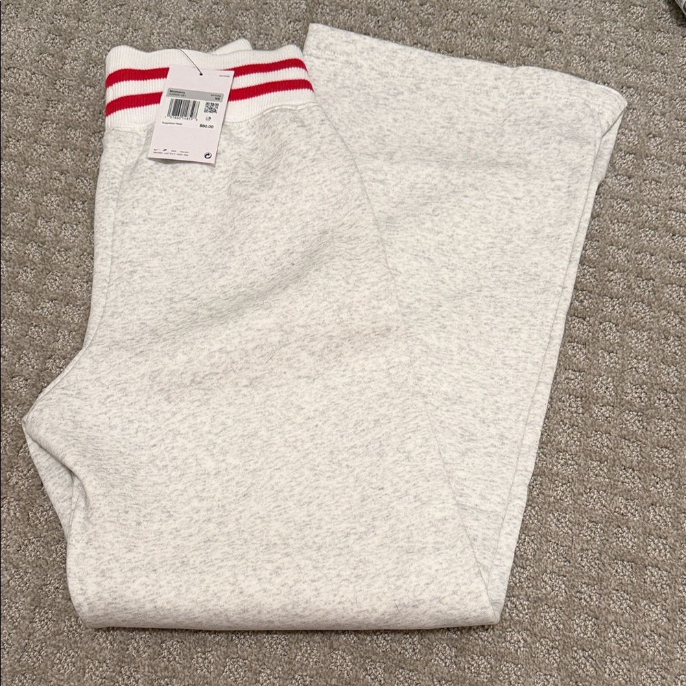 Nike Women's Gray Sweatpants with Red Accents